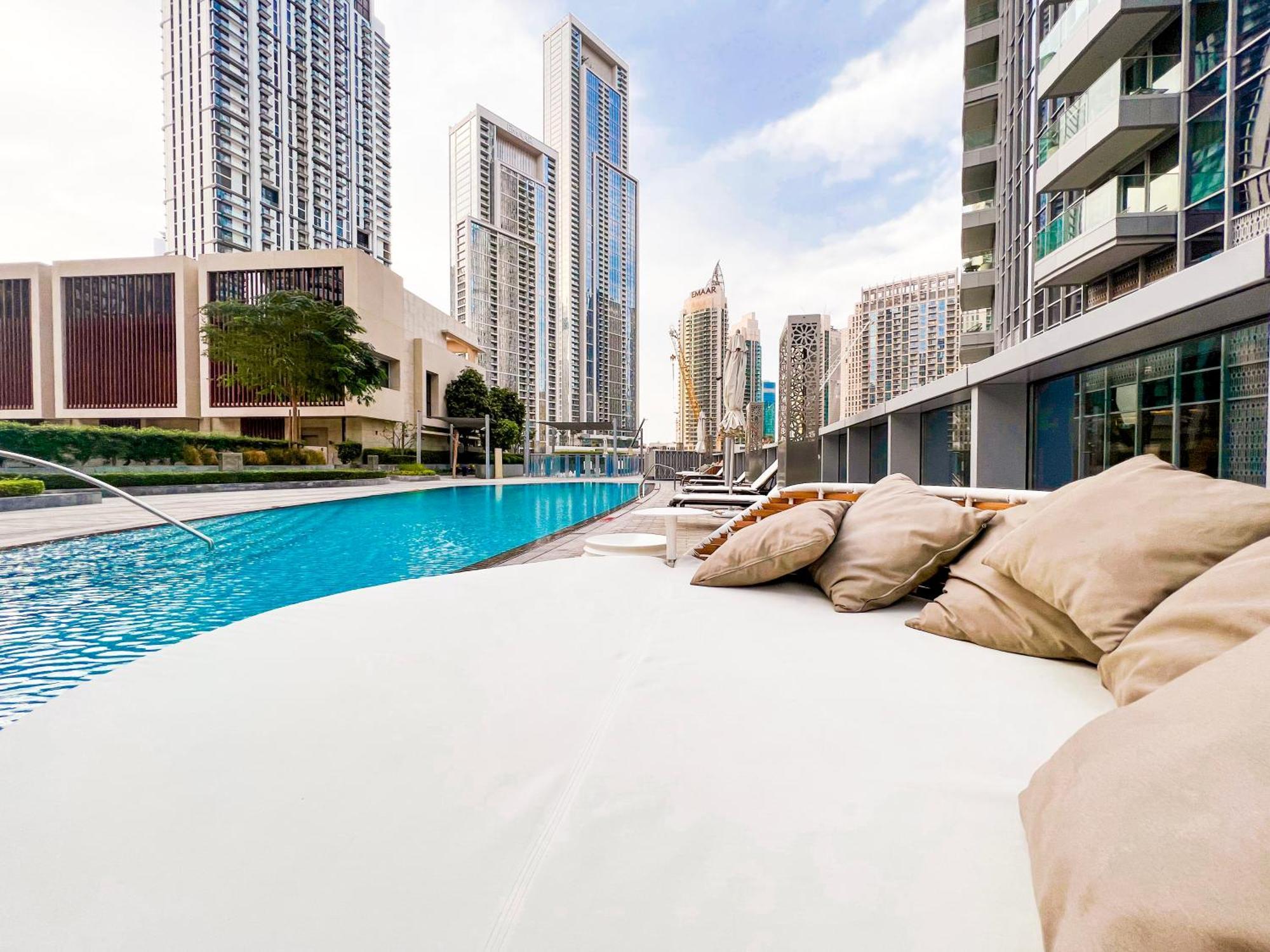 Downtown Luxury - Stunning Burj Khalifa & Sea View - 5 Minutes Walk To Dubai Mall Buitenkant foto