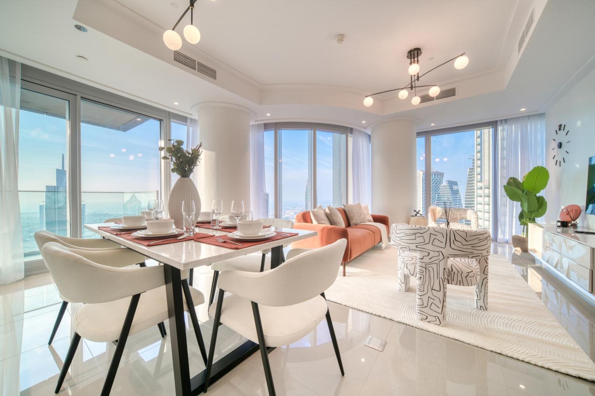 Downtown Luxury - Stunning Burj Khalifa & Sea View - 5 Minutes Walk To Dubai Mall Buitenkant foto